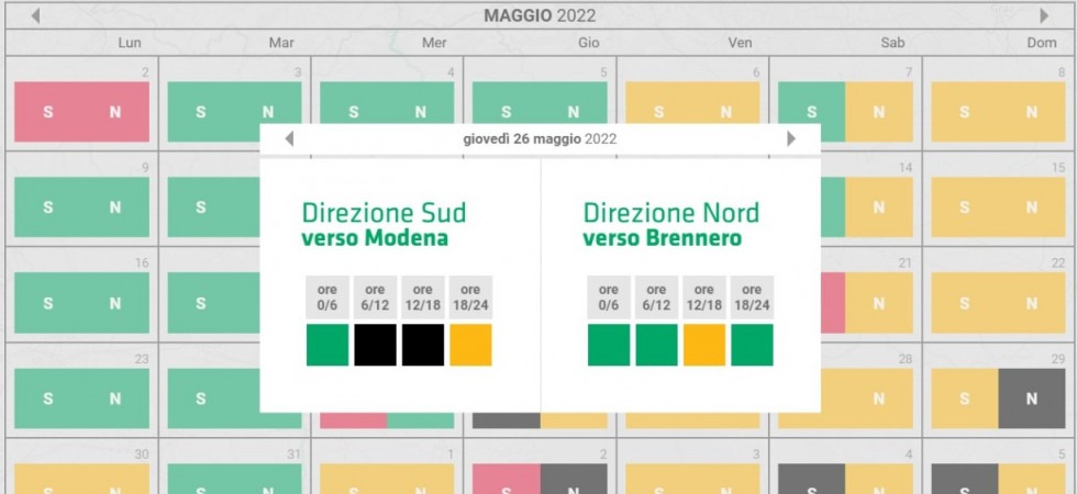 A22, giornata da bollino nero: turisti in arrivo da Austria e Germania